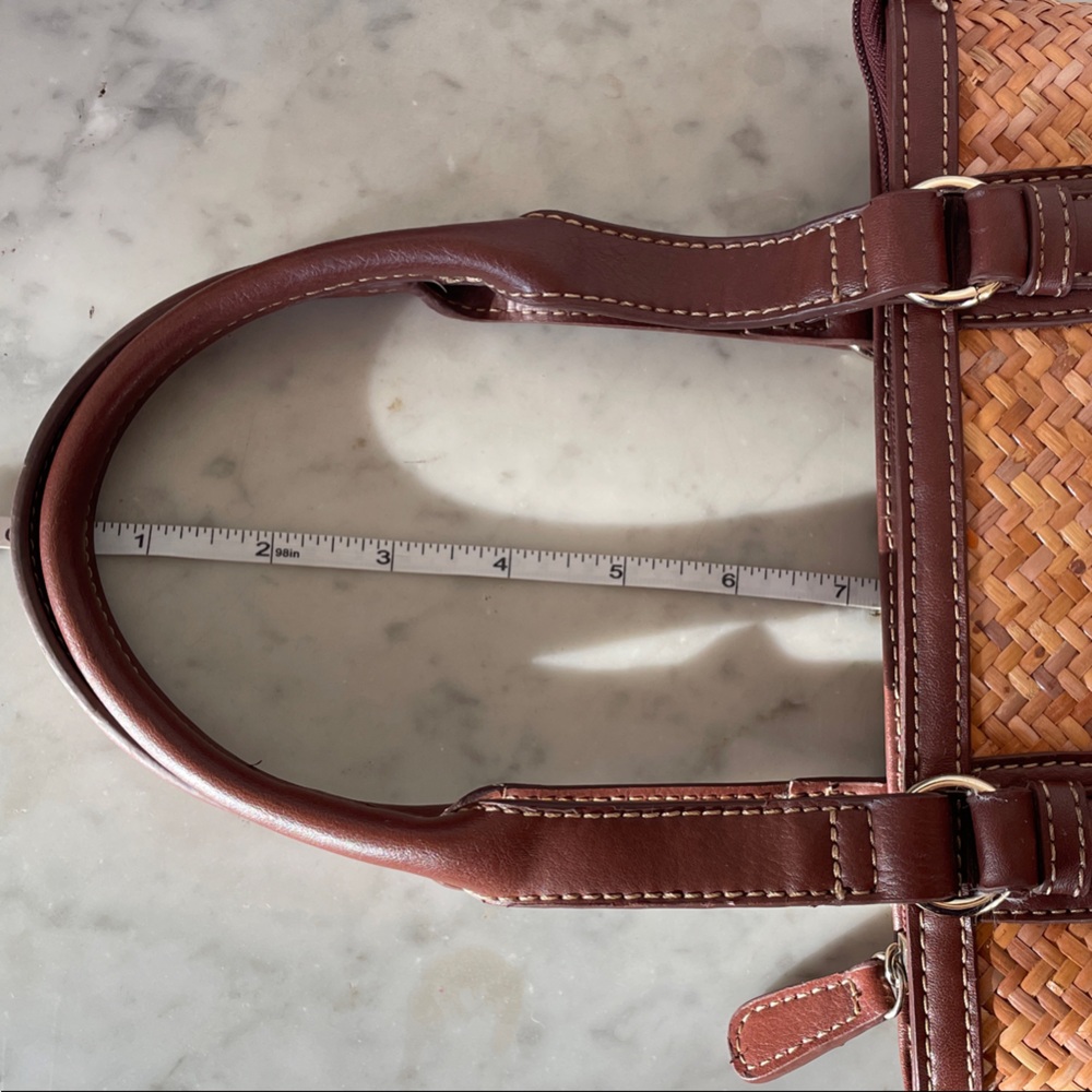 ETIENNE AIGNER Brown Tan Rattan Woven Small Tote Vintage - Picture 13 of 16